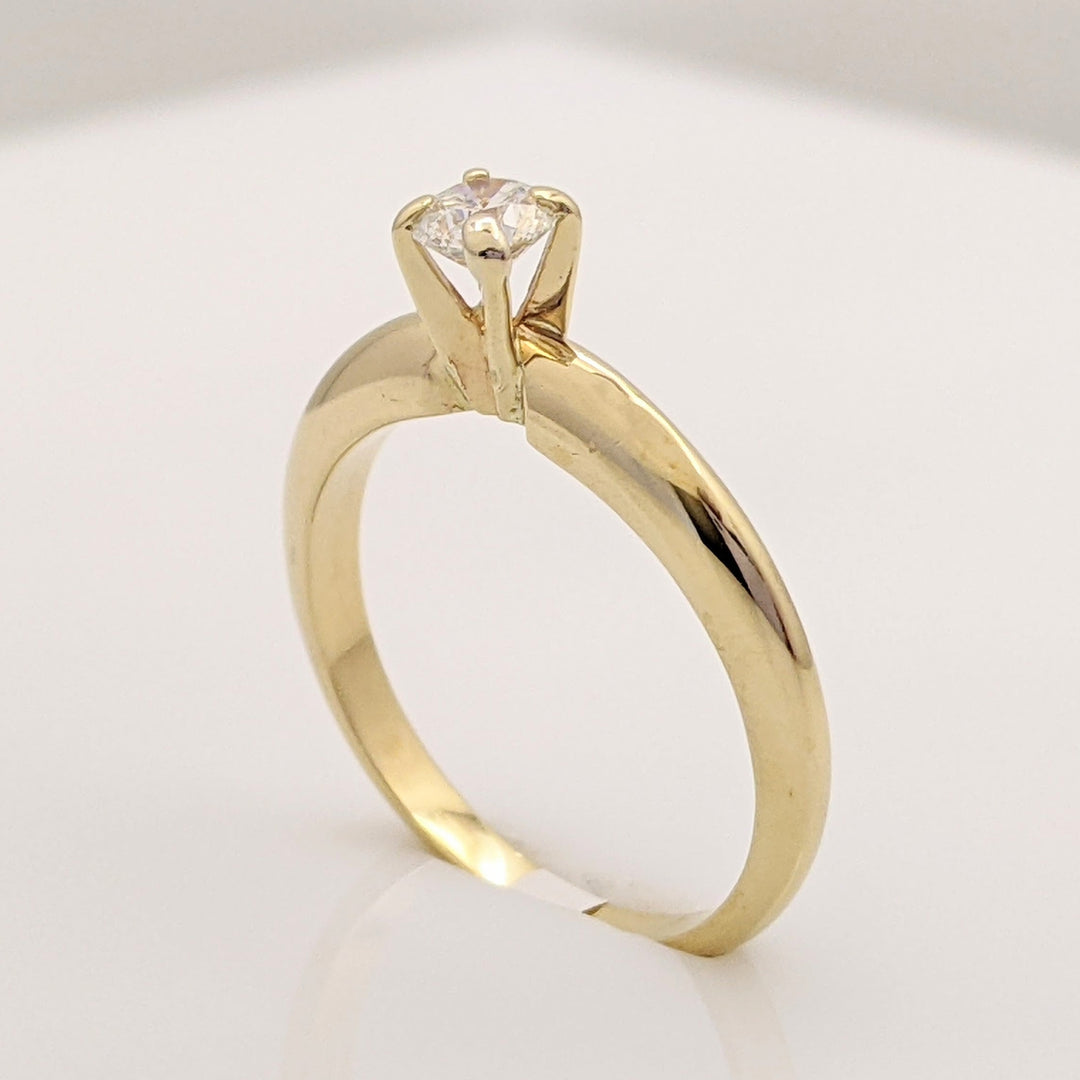 18K .22 CARAT TOTAL VS1 H DIAMOND ROUND SOLITAIRE ESTATE RING 2.3 GRAMS