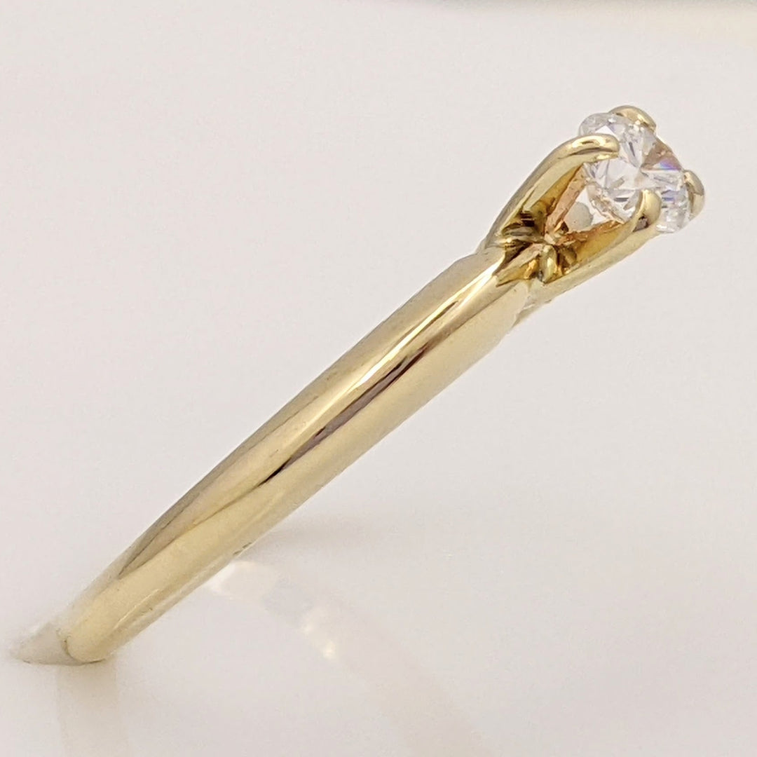 18K .22 CARAT TOTAL VS1 H DIAMOND ROUND SOLITAIRE ESTATE RING 2.3 GRAMS