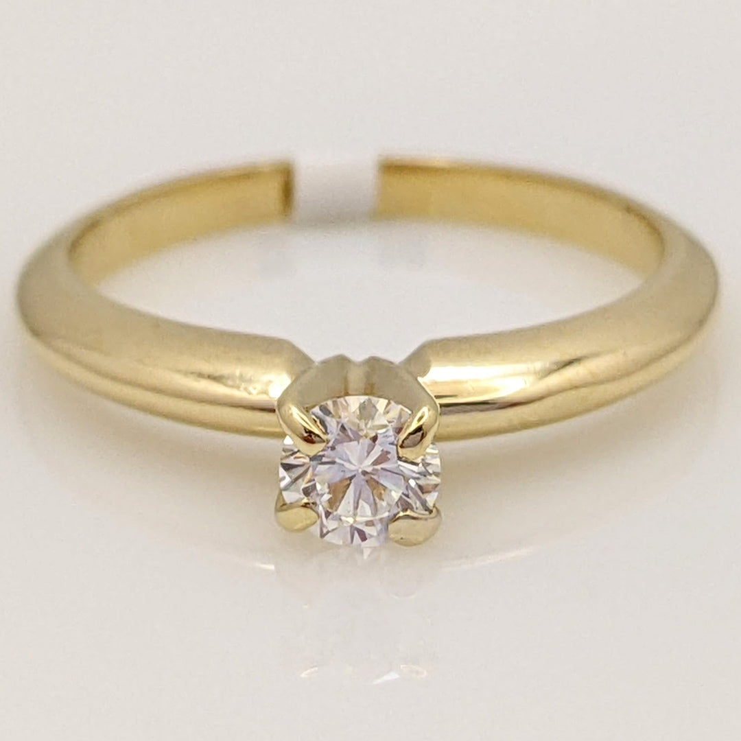 18K .22 CARAT TOTAL VS1 H DIAMOND ROUND SOLITAIRE ESTATE RING 2.3 GRAMS