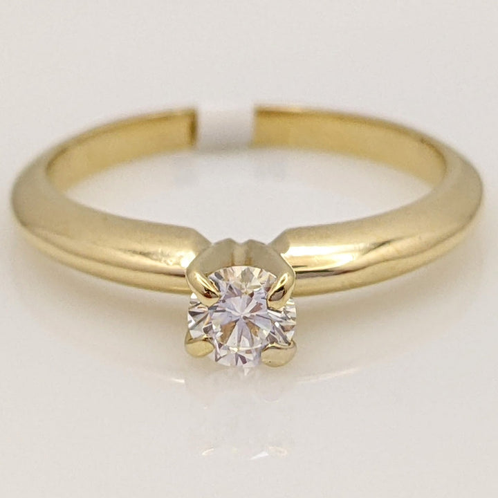 18K .22 CARAT TOTAL VS1 H DIAMOND ROUND SOLITAIRE ESTATE RING 2.3 GRAMS