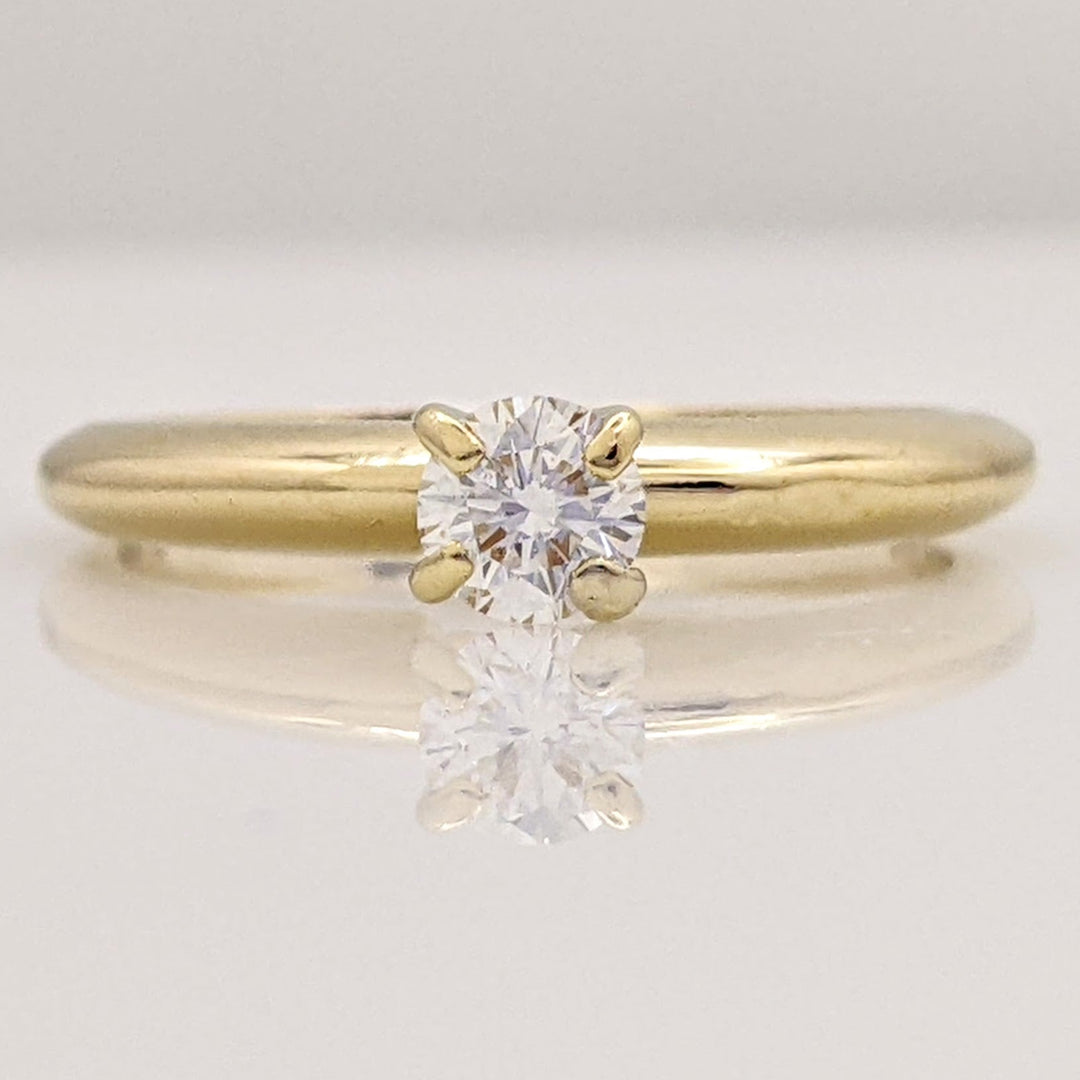 18K .22 CARAT TOTAL VS1 H DIAMOND ROUND SOLITAIRE ESTATE RING 2.3 GRAMS