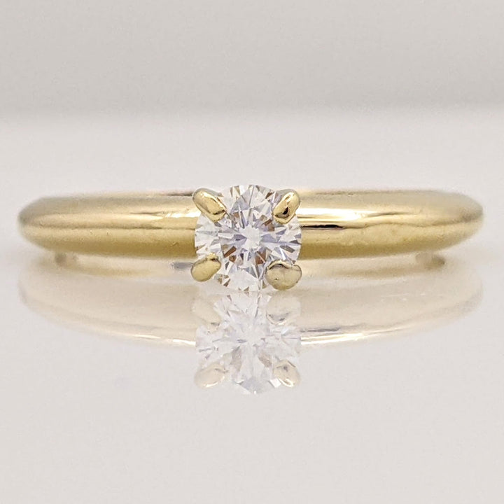 18K .22 CARAT TOTAL VS1 H DIAMOND ROUND SOLITAIRE ESTATE RING 2.3 GRAMS