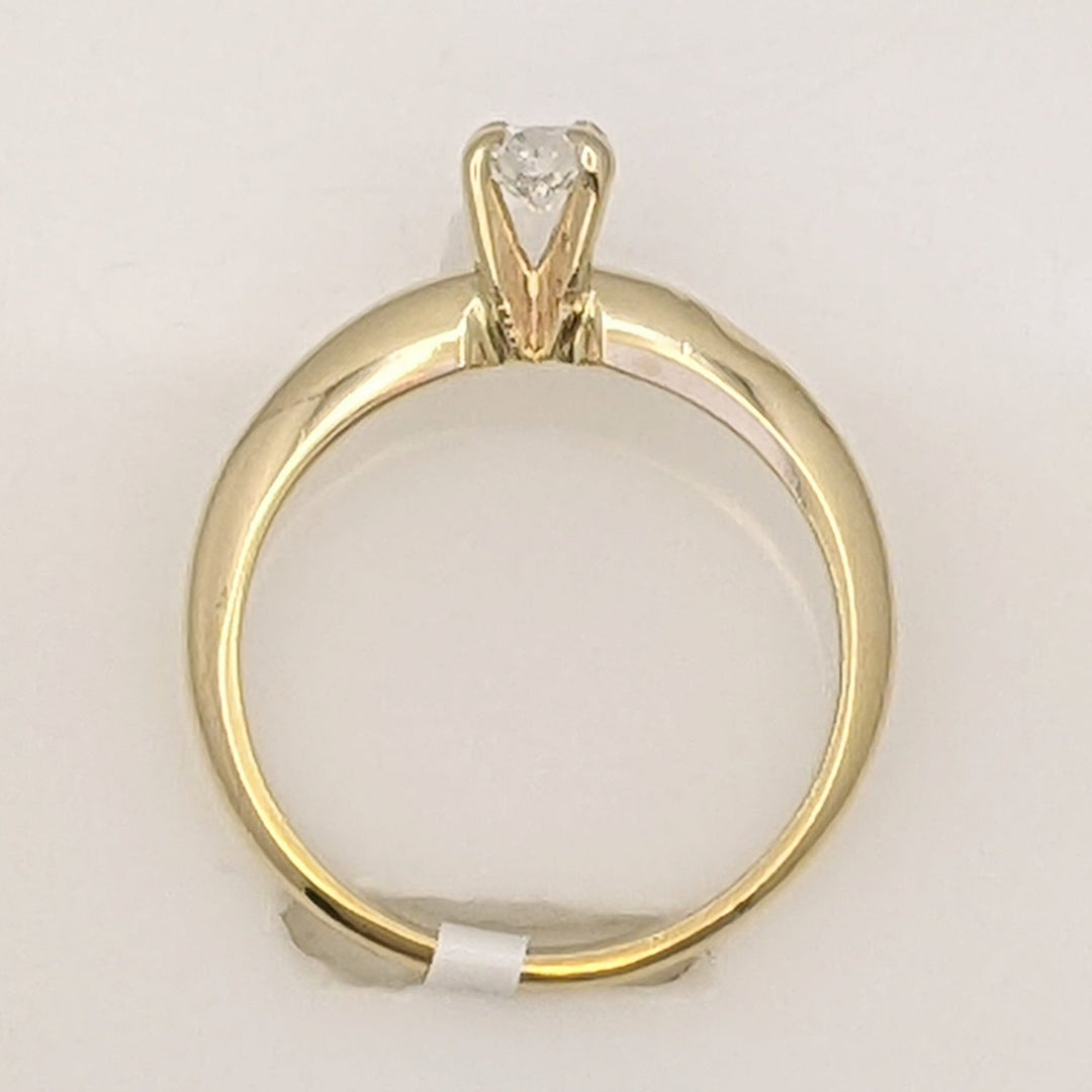 18K .22 CARAT TOTAL VS1 H DIAMOND ROUND SOLITAIRE ESTATE RING 2.3 GRAMS