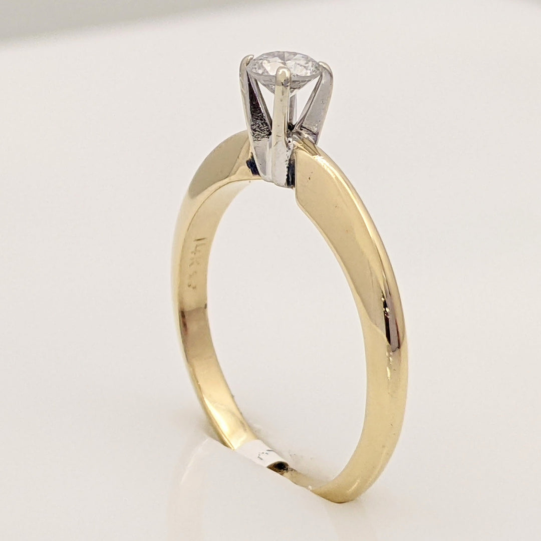 14K .19 CARAT TOTAL PROMO DIAMOND ROUND SOLITAIRE ESTATE RING 2.2 GRAMS