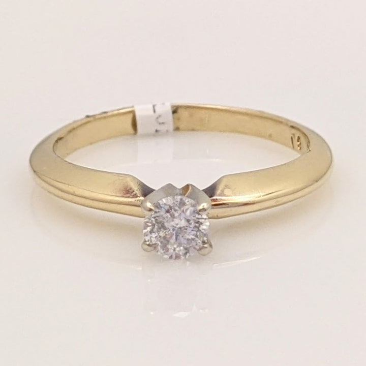 14K .19 CARAT TOTAL PROMO DIAMOND ROUND SOLITAIRE ESTATE RING 2.2 GRAMS