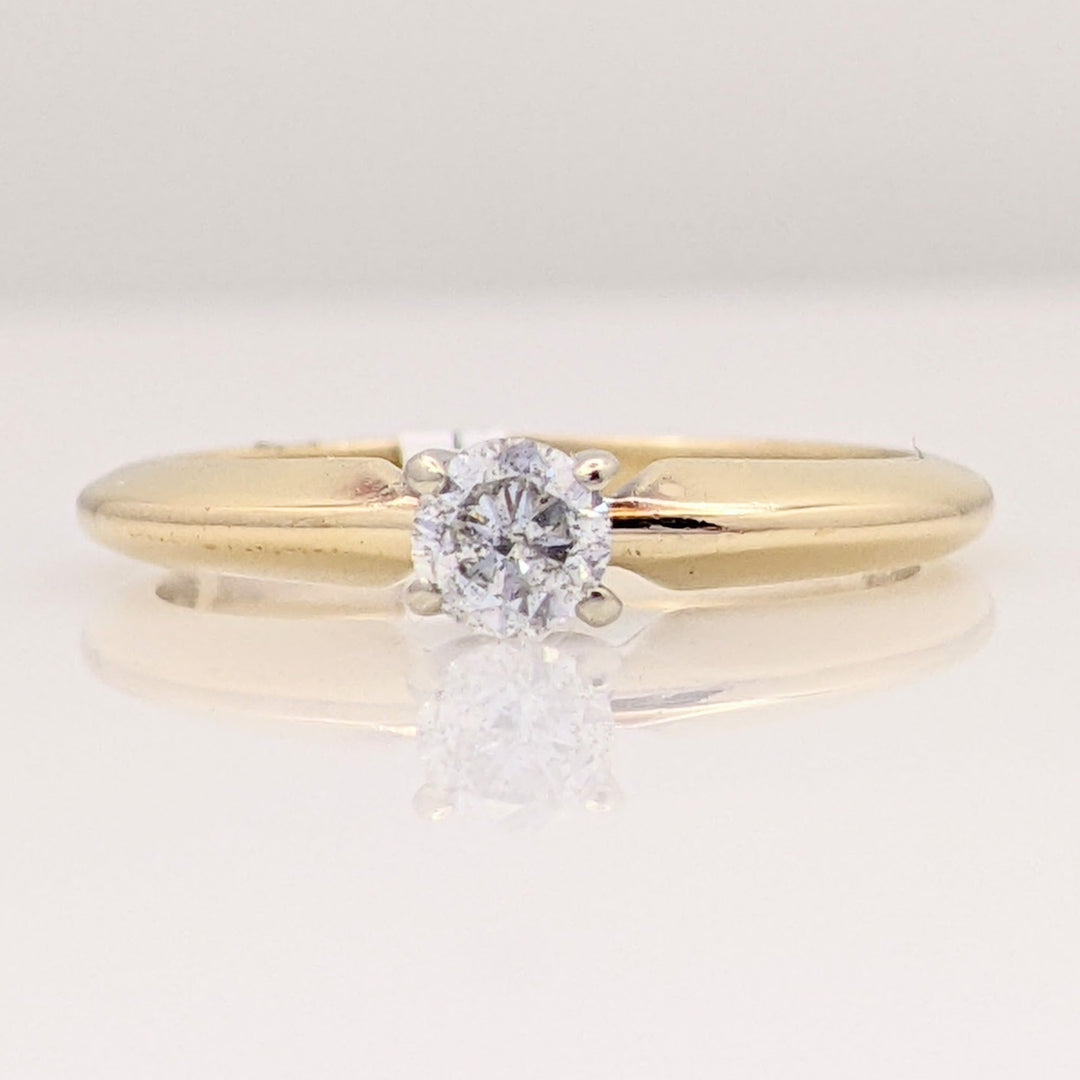 14K .19 CARAT TOTAL PROMO DIAMOND ROUND SOLITAIRE ESTATE RING 2.2 GRAMS