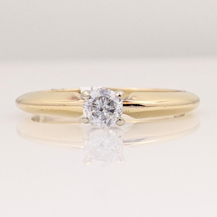 14K .19 CARAT TOTAL PROMO DIAMOND ROUND SOLITAIRE ESTATE RING 2.2 GRAMS