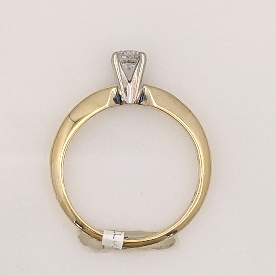 14K .33 CARAT TOTAL I1 G DIAMOND ROUND SOLITAIRE ESTATE RING 1.5 GRAMS