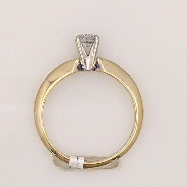 14K .33 CARAT TOTAL I1 G DIAMOND ROUND SOLITAIRE ESTATE RING 1.5 GRAMS