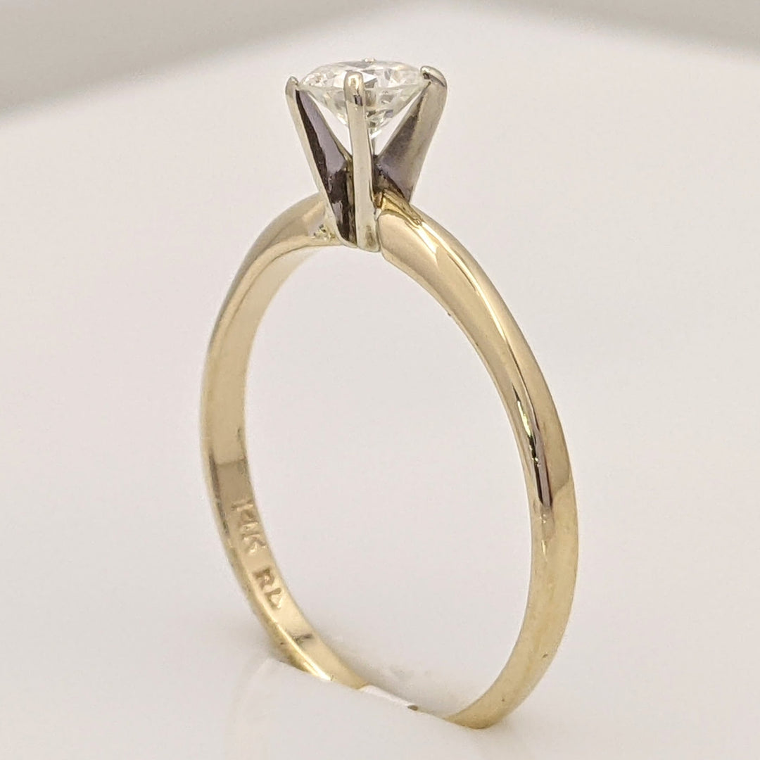14K .33 CARAT TOTAL I1 G DIAMOND ROUND SOLITAIRE ESTATE RING 1.5 GRAMS