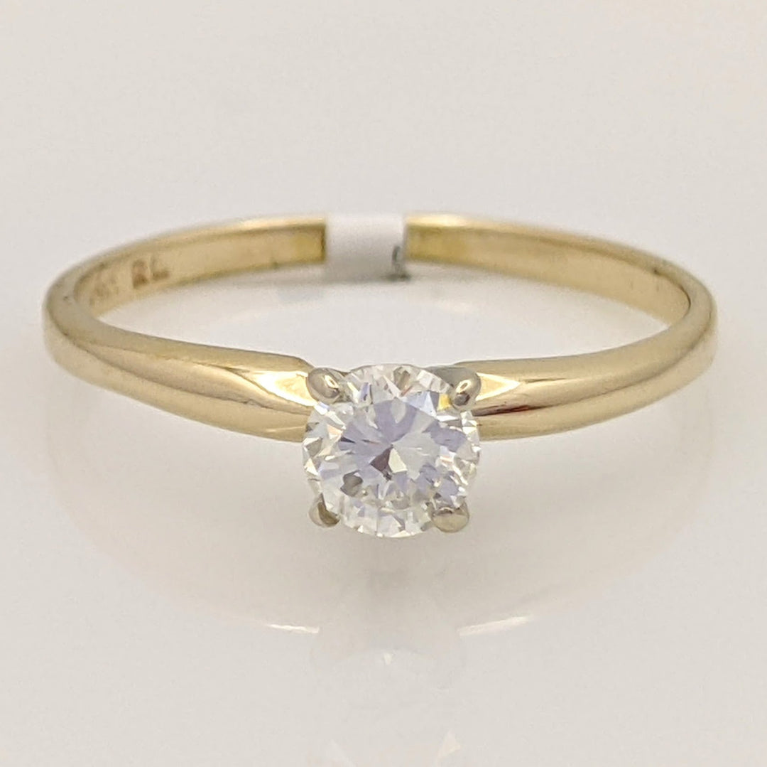 14K .33 CARAT TOTAL I1 G DIAMOND ROUND SOLITAIRE ESTATE RING 1.5 GRAMS