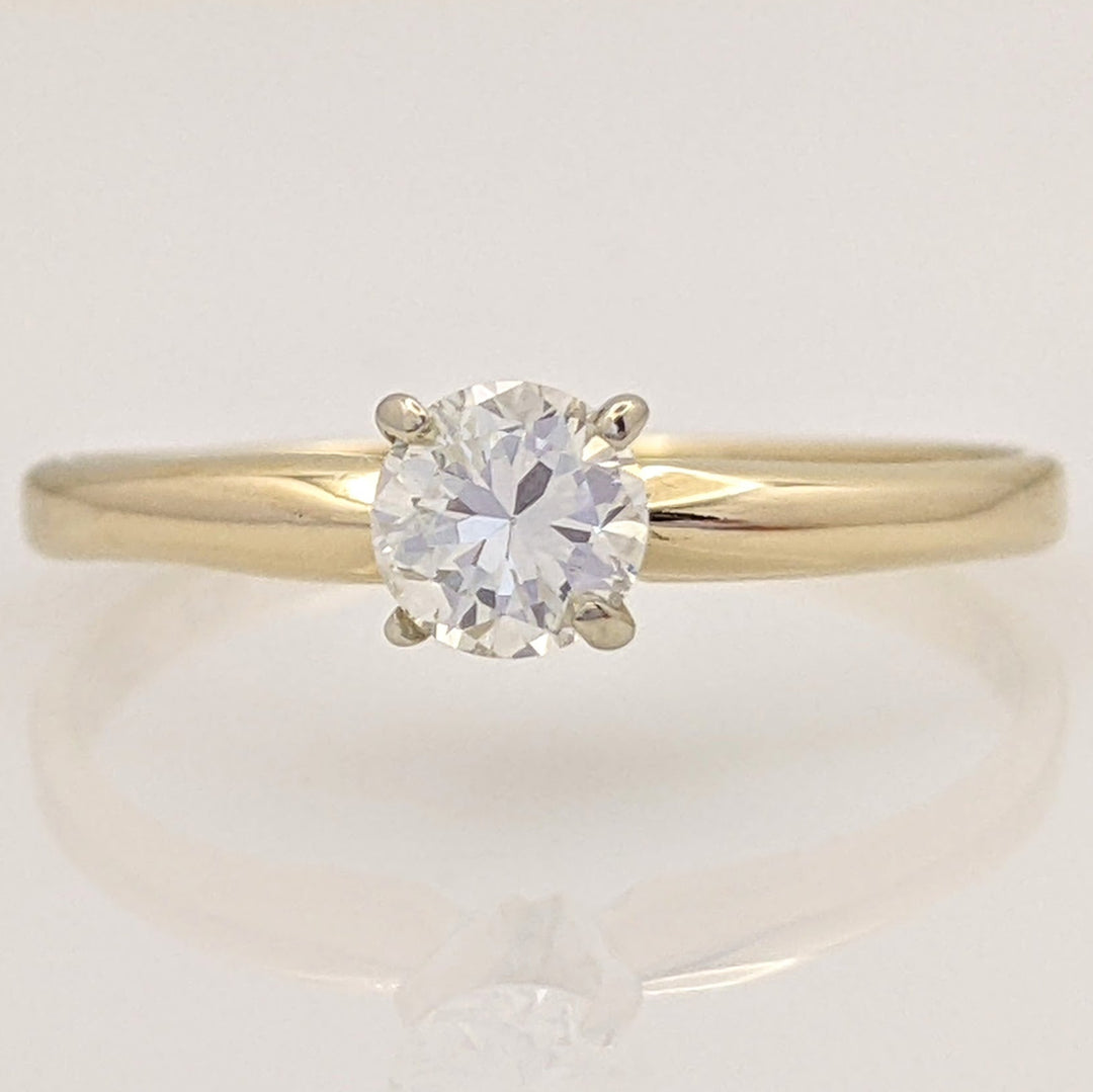 14K .33 CARAT TOTAL I1 G DIAMOND ROUND SOLITAIRE ESTATE RING 1.5 GRAMS