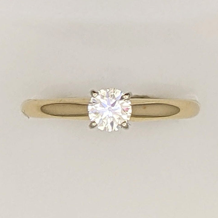 14K .34 CARAT TOTAL I1 I DIAMOND ROUND 4-PRONG SOLITAIRE ESTATE RING 2.0 GRAMS