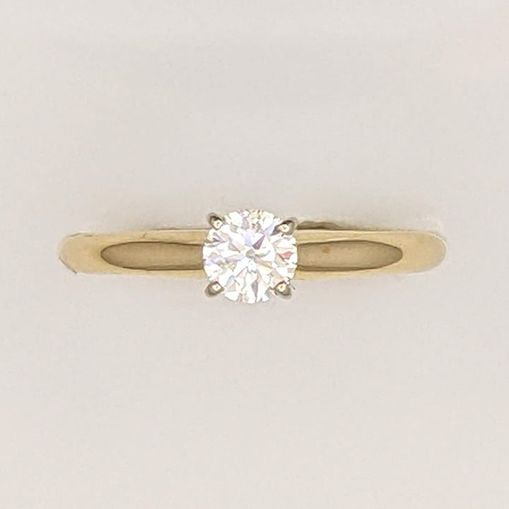 14K .34 CARAT TOTAL I1 I DIAMOND ROUND 4-PRONG SOLITAIRE ESTATE RING 2.0 GRAMS