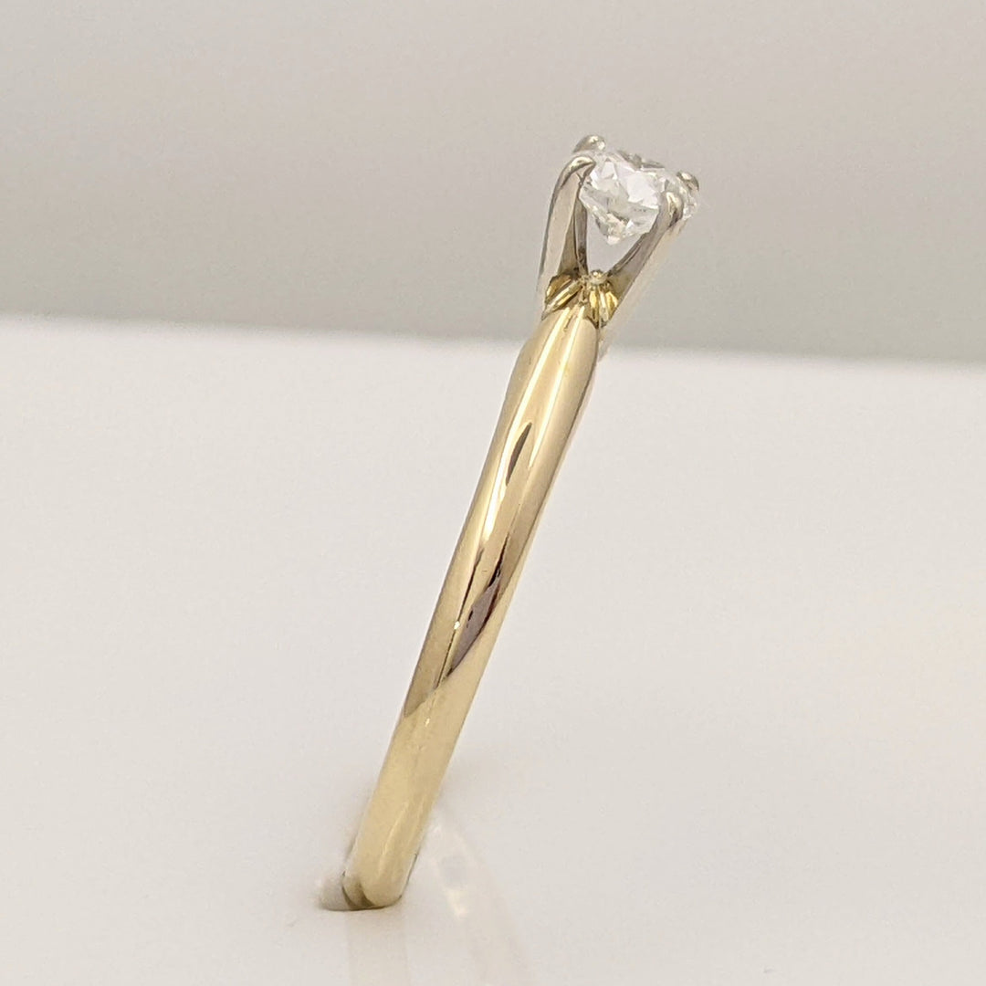 14K .34 CARAT TOTAL I1 I DIAMOND ROUND 4-PRONG SOLITAIRE ESTATE RING 2.0 GRAMS