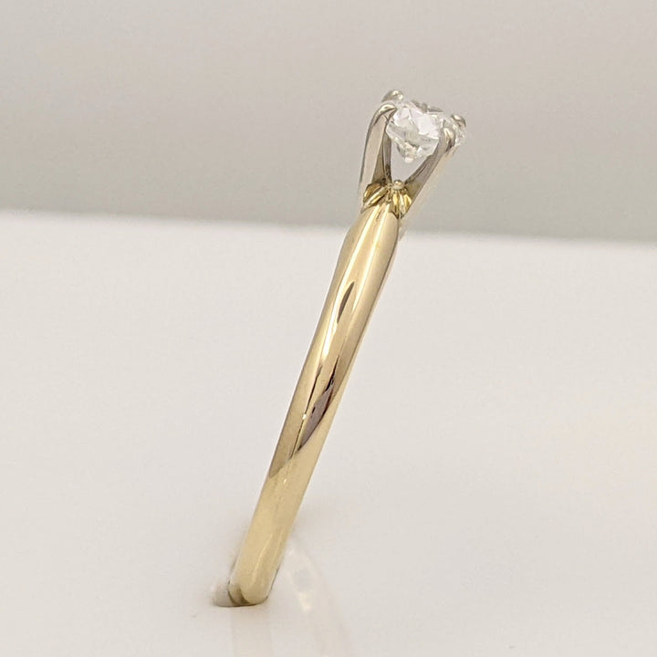 14K .34 CARAT TOTAL I1 I DIAMOND ROUND 4-PRONG SOLITAIRE ESTATE RING 2.0 GRAMS