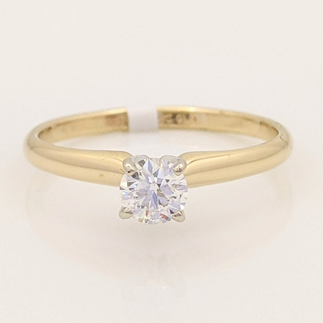 14K .34 CARAT TOTAL I1 I DIAMOND ROUND 4-PRONG SOLITAIRE ESTATE RING 2.0 GRAMS