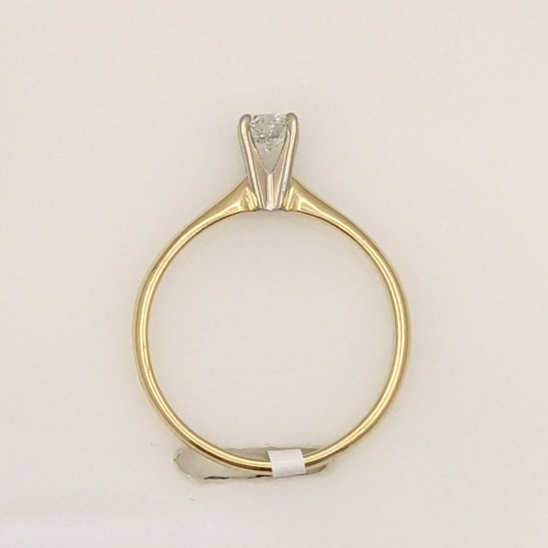 14K .12 CARAT TOTAL I1 G DIAMOND ROUND ESTATE SOLITAIRE RING 2.0 GRAMS