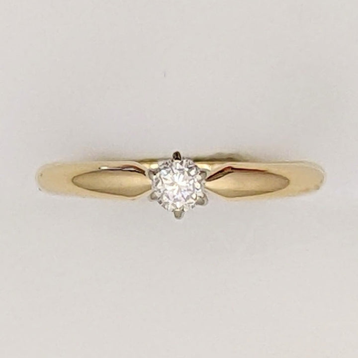 14K .12 CARAT TOTAL I1 G DIAMOND ROUND ESTATE SOLITAIRE RING 2.0 GRAMS