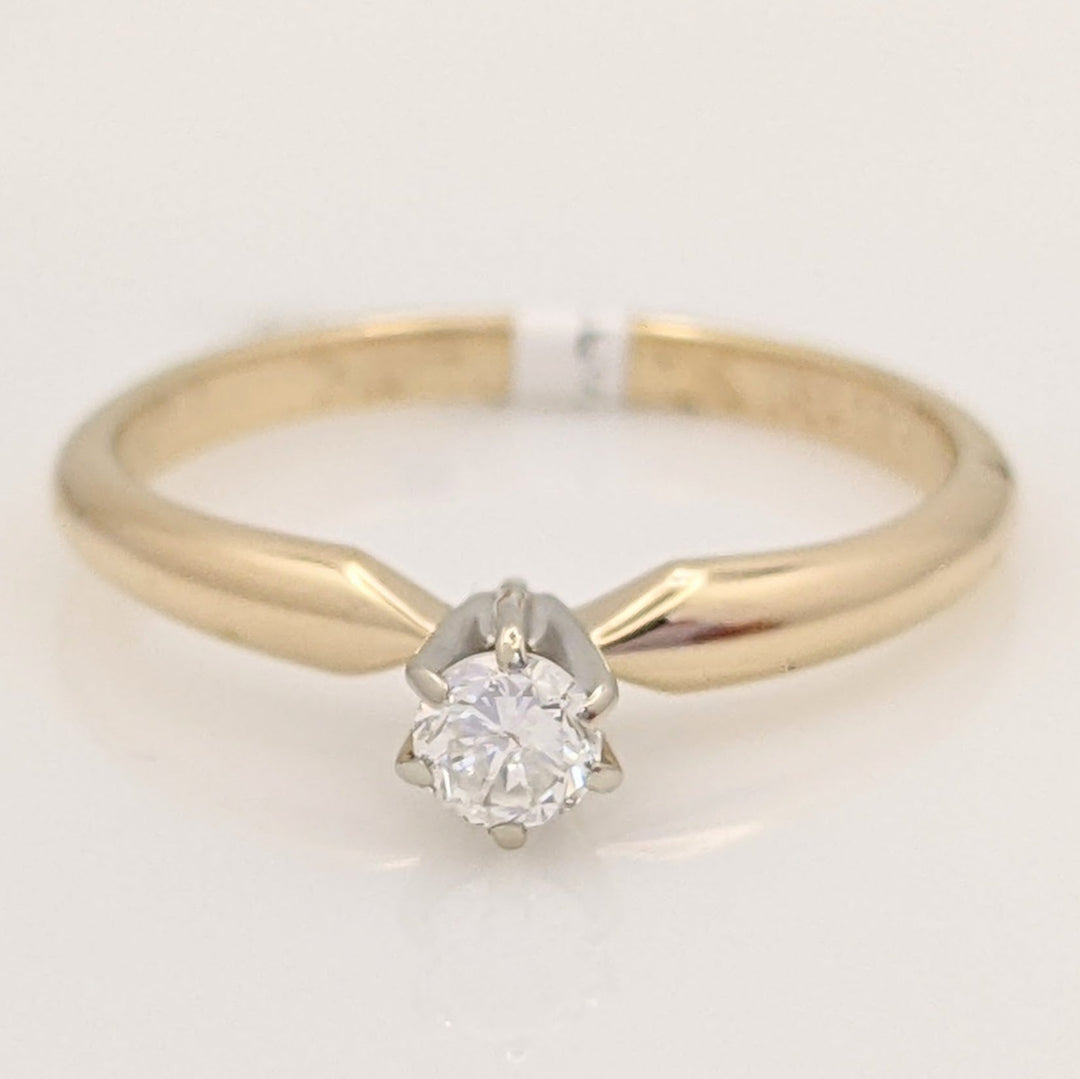 14K .12 CARAT TOTAL I1 G DIAMOND ROUND ESTATE SOLITAIRE RING 2.0 GRAMS