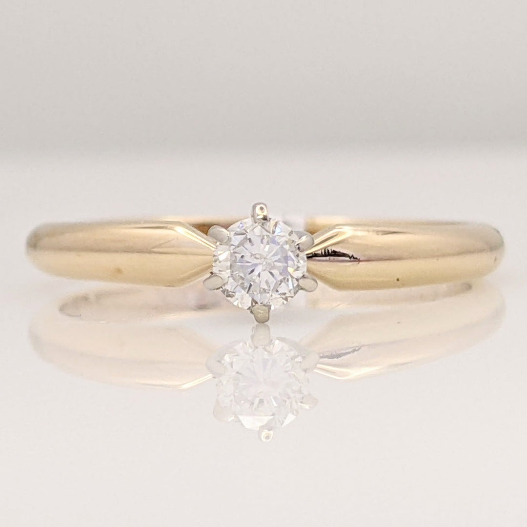 14K .12 CARAT TOTAL I1 G DIAMOND ROUND ESTATE SOLITAIRE RING 2.0 GRAMS