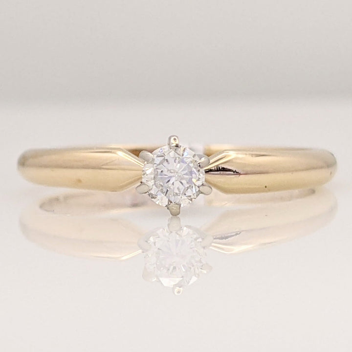 14K .12 CARAT TOTAL I1 G DIAMOND ROUND ESTATE SOLITAIRE RING 2.0 GRAMS