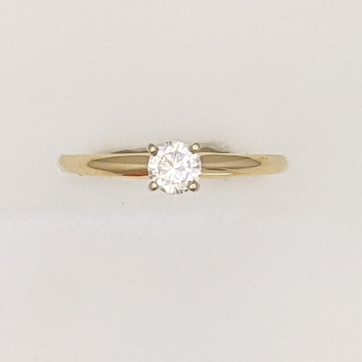 18K .25 CARAT TOTAL SI2 H DIAMOND ROUND SOLITAIRE ESTATE RING 1.6 GRAMS