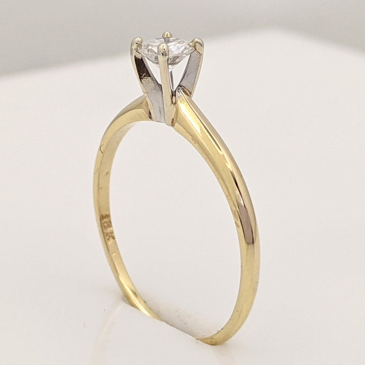 18K .25 CARAT TOTAL SI2 H DIAMOND ROUND SOLITAIRE ESTATE RING 1.6 GRAMS