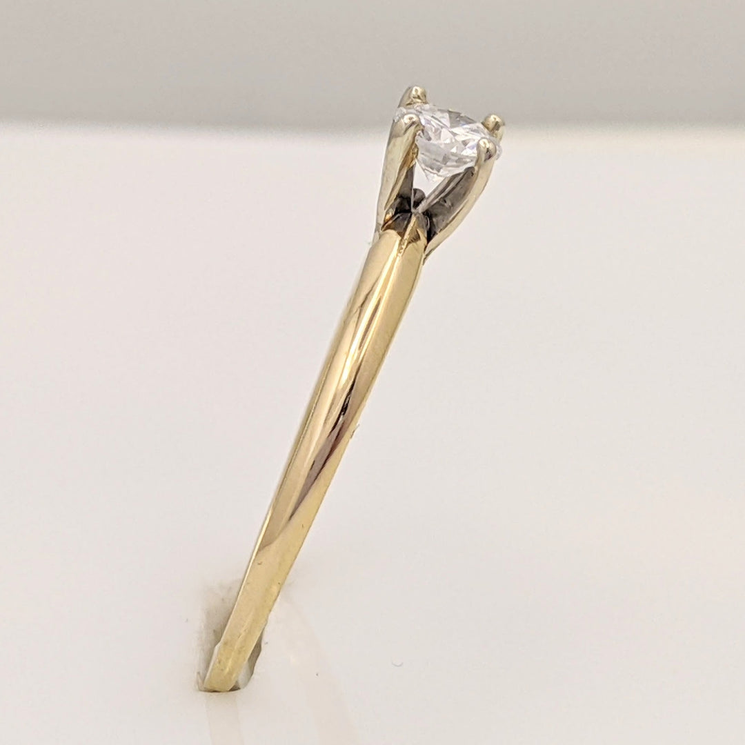 18K .25 CARAT TOTAL SI2 H DIAMOND ROUND SOLITAIRE ESTATE RING 1.6 GRAMS