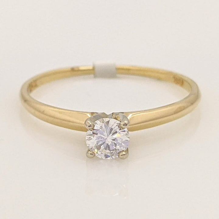 18K .25 CARAT TOTAL SI2 H DIAMOND ROUND SOLITAIRE ESTATE RING 1.6 GRAMS