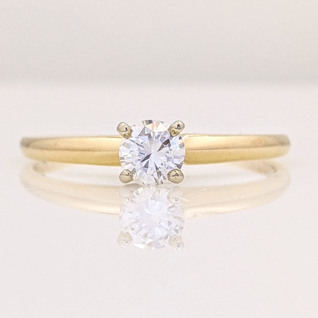 18K .25 CARAT TOTAL SI2 H DIAMOND ROUND SOLITAIRE ESTATE RING 1.6 GRAMS