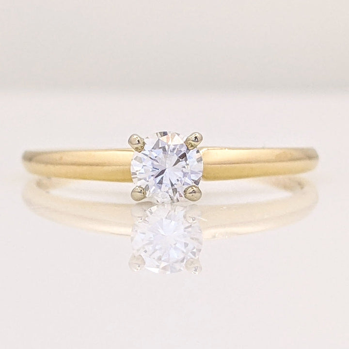 18K .25 CARAT TOTAL SI2 H DIAMOND ROUND SOLITAIRE ESTATE RING 1.6 GRAMS