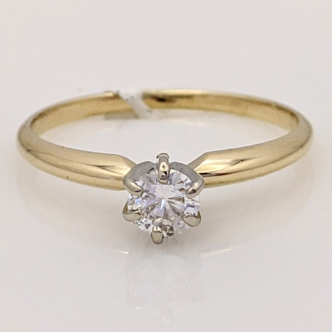 14K .22 CARAT TOTAL I1 I DIAMOND ROUND SOLITAIRE ESTATE RING 1.4 GRAMS