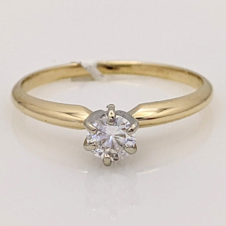 14K .22 CARAT TOTAL I1 I DIAMOND ROUND SOLITAIRE ESTATE RING 1.4 GRAMS