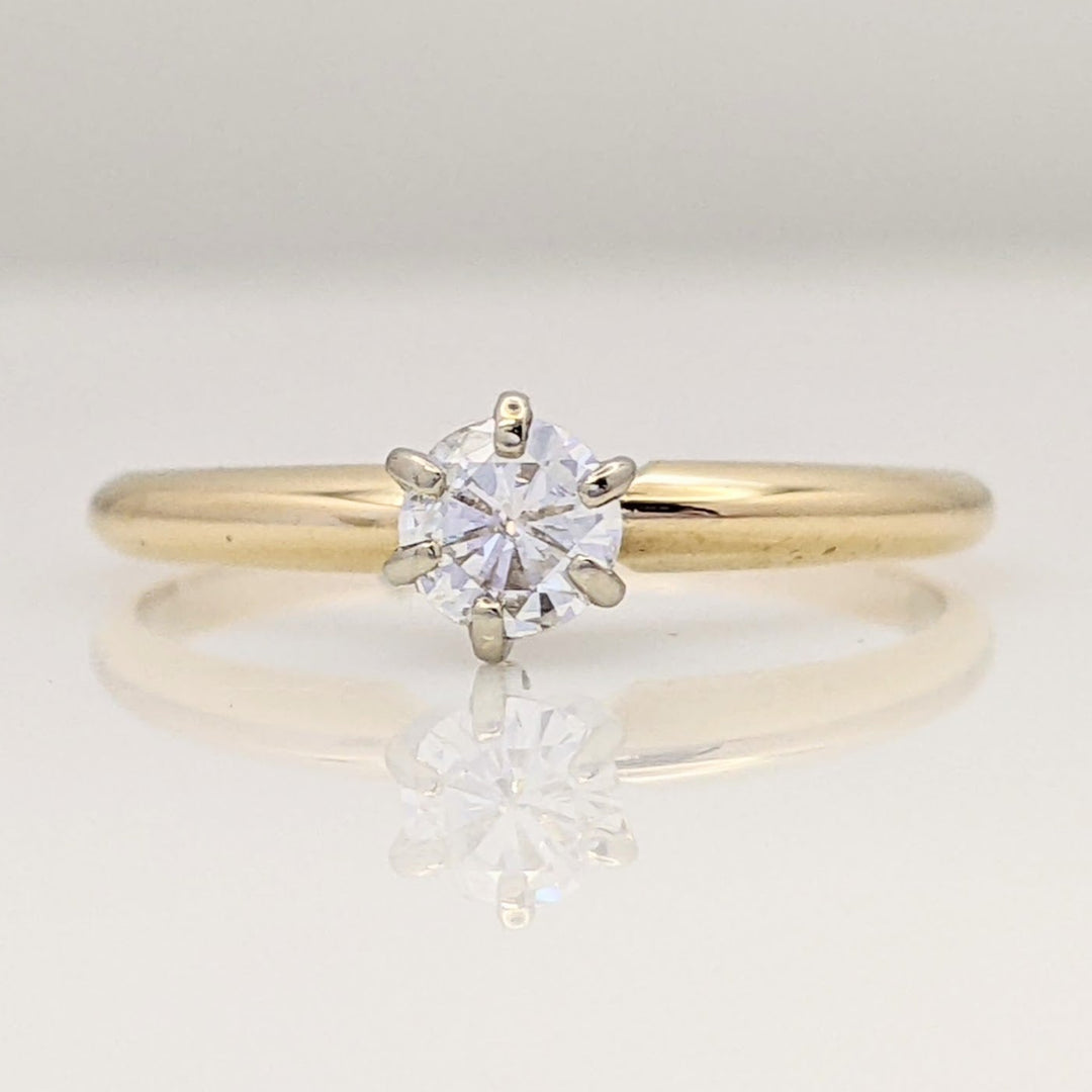 14K .22 CARAT TOTAL I1 I DIAMOND ROUND SOLITAIRE ESTATE RING 1.4 GRAMS