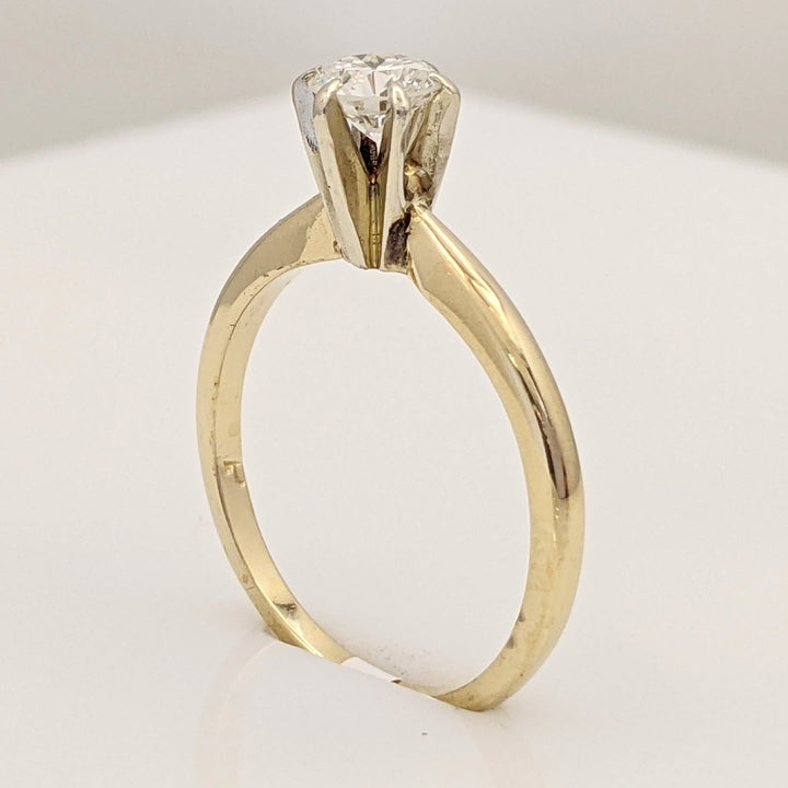 14K .35 CARAT TOTAL I1 J DIAMOND ROUND 6-PRONG SOLITARE ESTATE RING 2.1 GRAMS