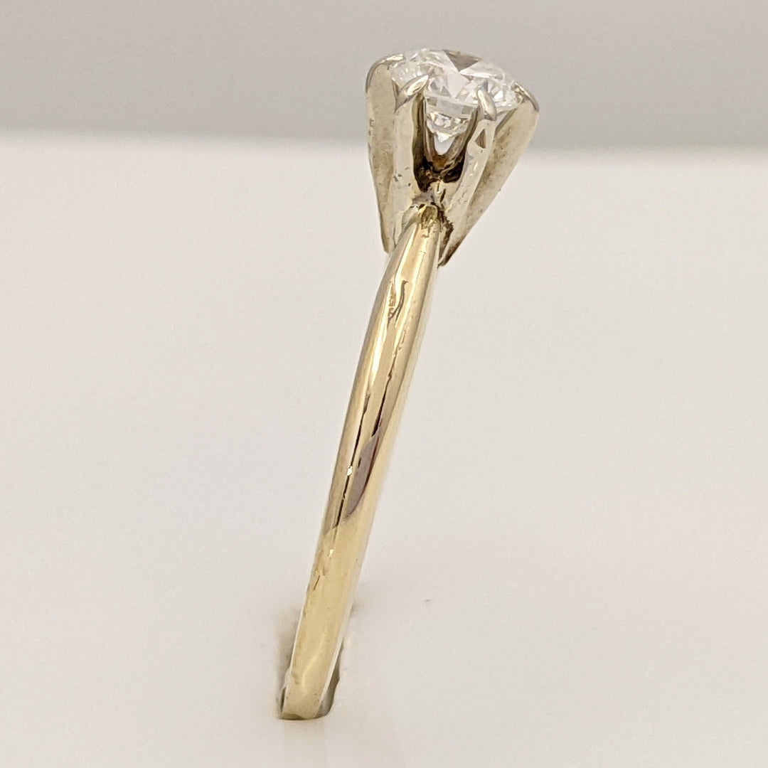 14K .35 CARAT TOTAL I1 J DIAMOND ROUND 6-PRONG SOLITARE ESTATE RING 2.1 GRAMS
