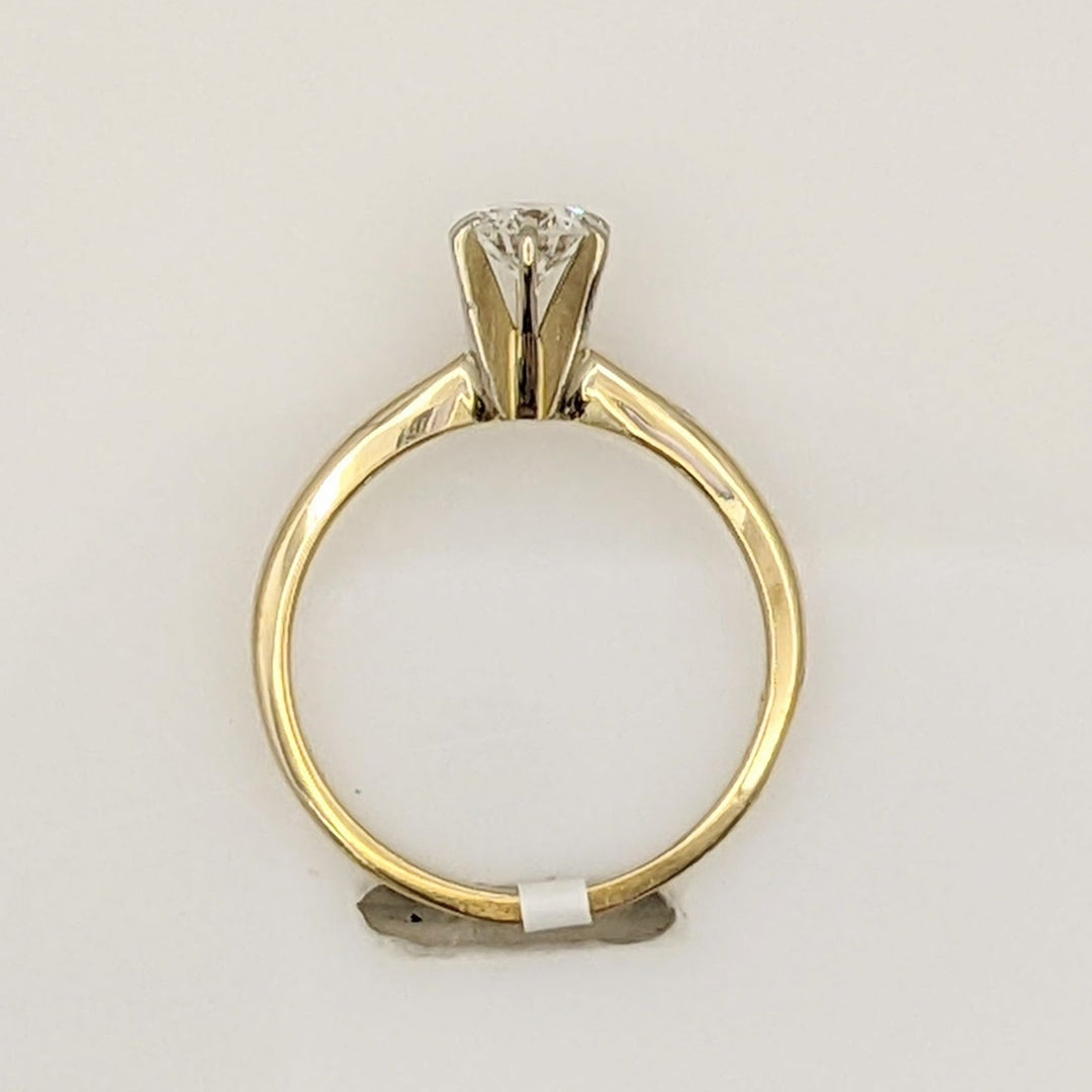 14K .35 CARAT TOTAL I1 J DIAMOND ROUND 6-PRONG SOLITARE ESTATE RING 2.1 GRAMS