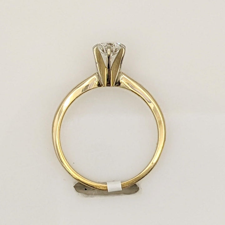 14K .35 CARAT TOTAL I1 J DIAMOND ROUND 6-PRONG SOLITARE ESTATE RING 2.1 GRAMS
