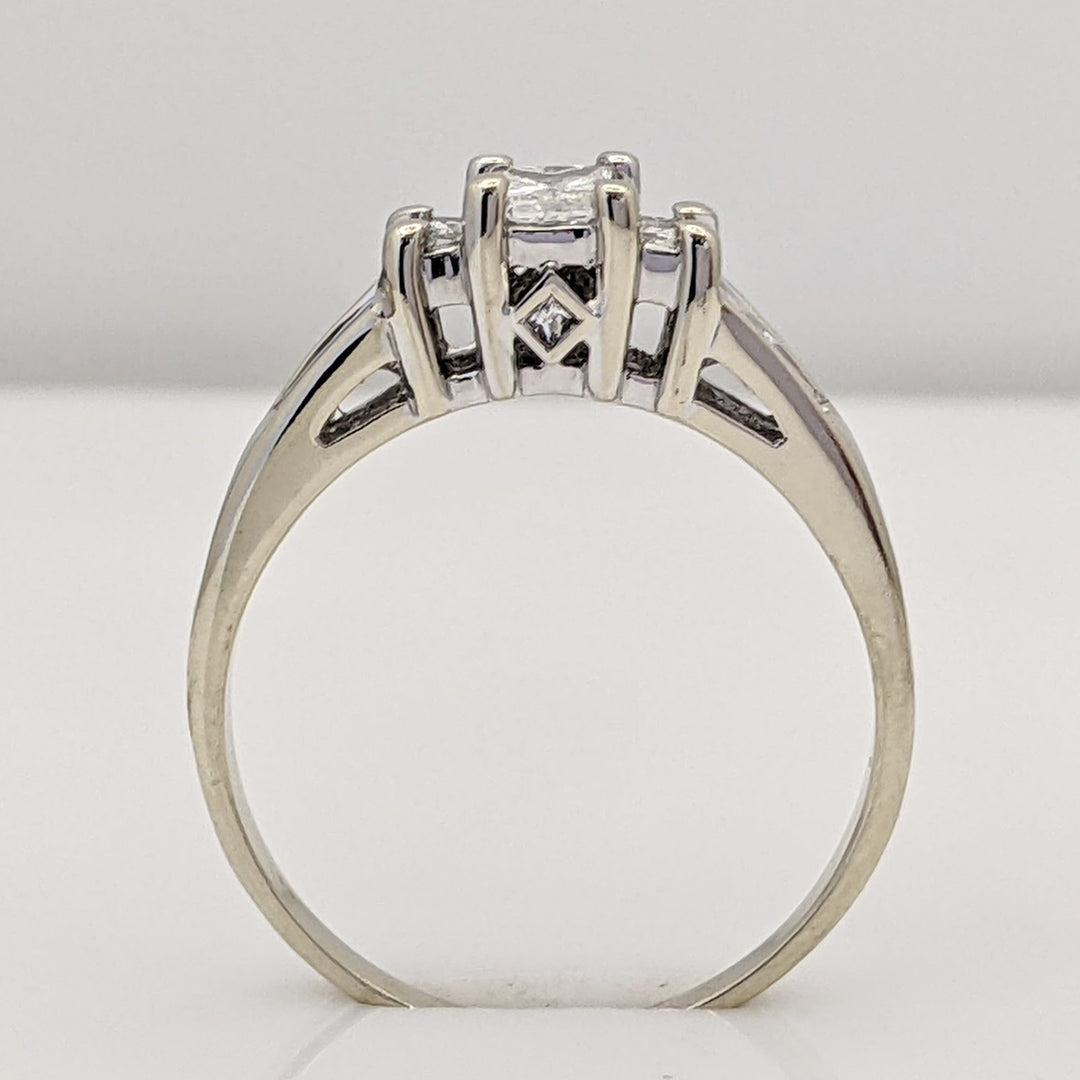 14K WHITE .62 CARAT TOTAL WEIGHT I1 G DIAMOND PRINCESS CUT (13) ESTATE RING 3.0 GRAMS