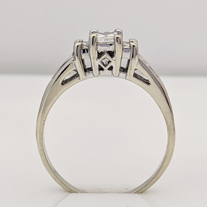 14K WHITE .62 CARAT TOTAL WEIGHT I1 G DIAMOND PRINCESS CUT (13) ESTATE RING 3.0 GRAMS