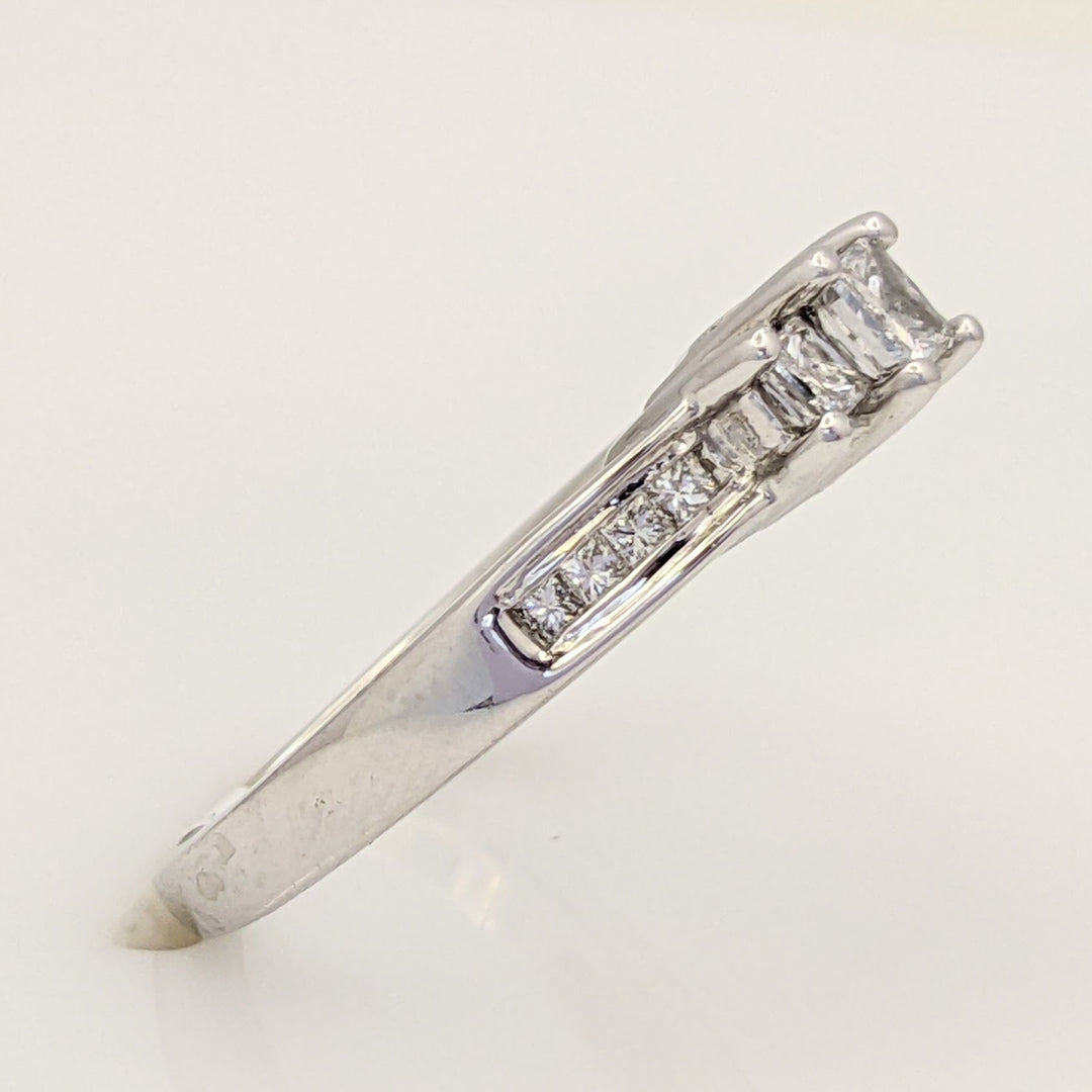 14K WHITE .75 CARAT TOTAL WEIGHT I1 G DIAMOND PRINCESS CUT (13) TRINITY ESTATE RING 3.3 GRAMS