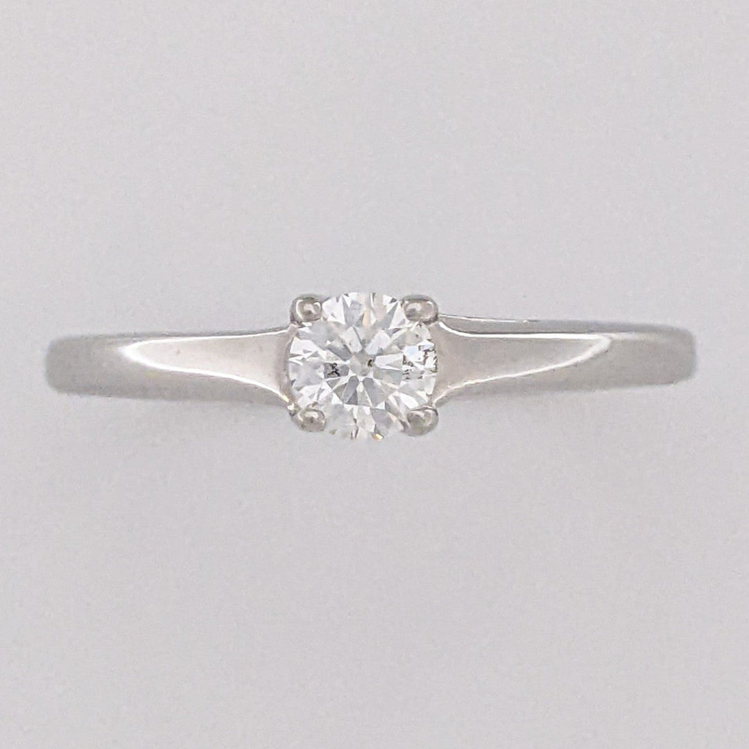 14K WHITE .29 CARAT TOTAL SI2 I DIAMOND ROUND SOLITAIRE ESTATE RING 2.3 GRAMS