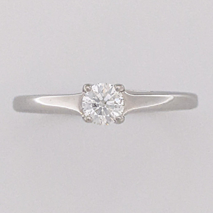 14K WHITE .29 CARAT TOTAL SI2 I DIAMOND ROUND SOLITAIRE ESTATE RING 2.3 GRAMS
