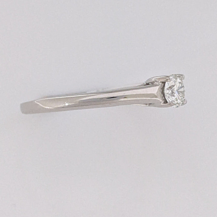 14K WHITE .29 CARAT TOTAL SI2 I DIAMOND ROUND SOLITAIRE ESTATE RING 2.3 GRAMS