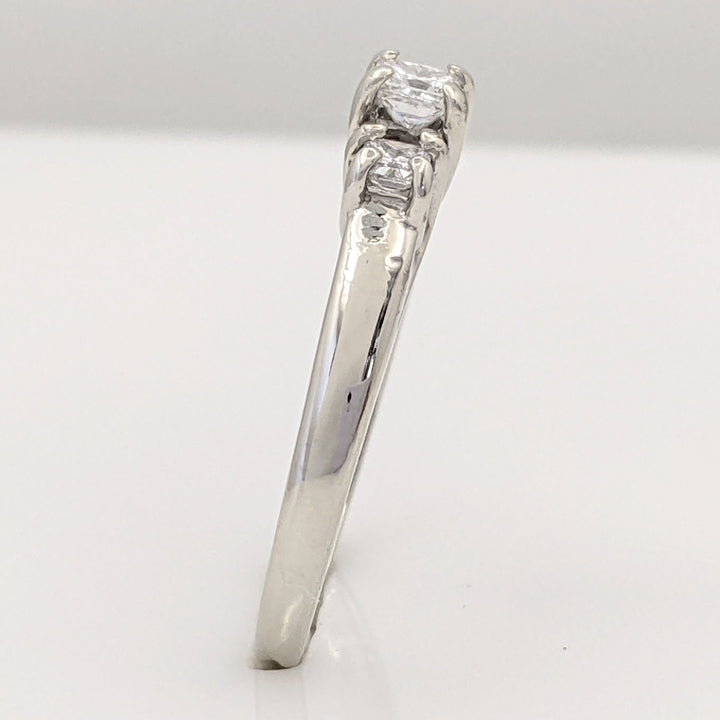 14K WHITE .44 CARAT TOTAL WEIGHT SI2 G DIAMOND ROUND (3) TRINITY ESTATE RING 2.7 GRAMS