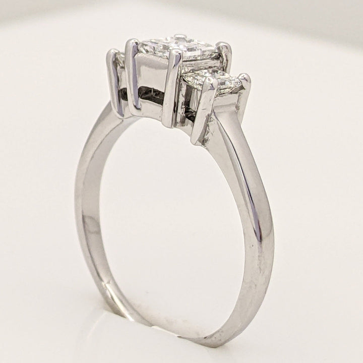 18K WHITE .82 CARAT TOTAL WEIGHT SI2 H DIAMOND PRINCESS CUT (3) ESTATE TRINITY RING 3.1 GRAMS