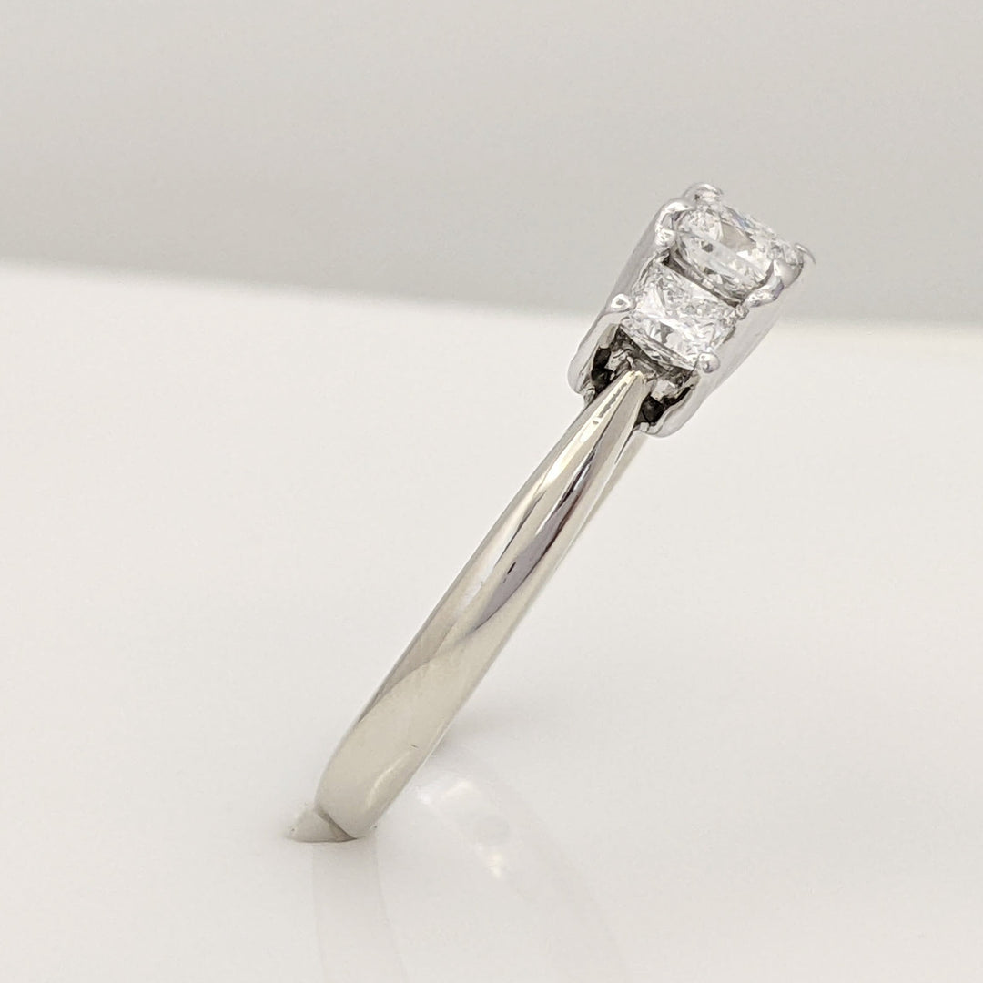 14K WHITE .80 CARAT TOTAL WEIGHT VS1 G DIAMOND PRINCESS CUT (3) TRINITY ESTATE RING