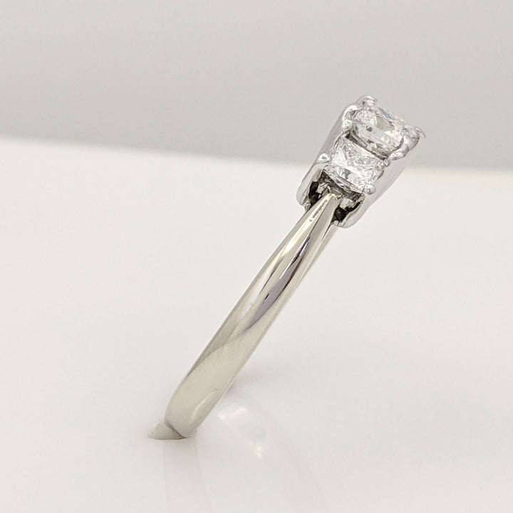 14K WHITE .80 CARAT TOTAL WEIGHT VS1 G DIAMOND PRINCESS CUT (3) TRINITY ESTATE RING