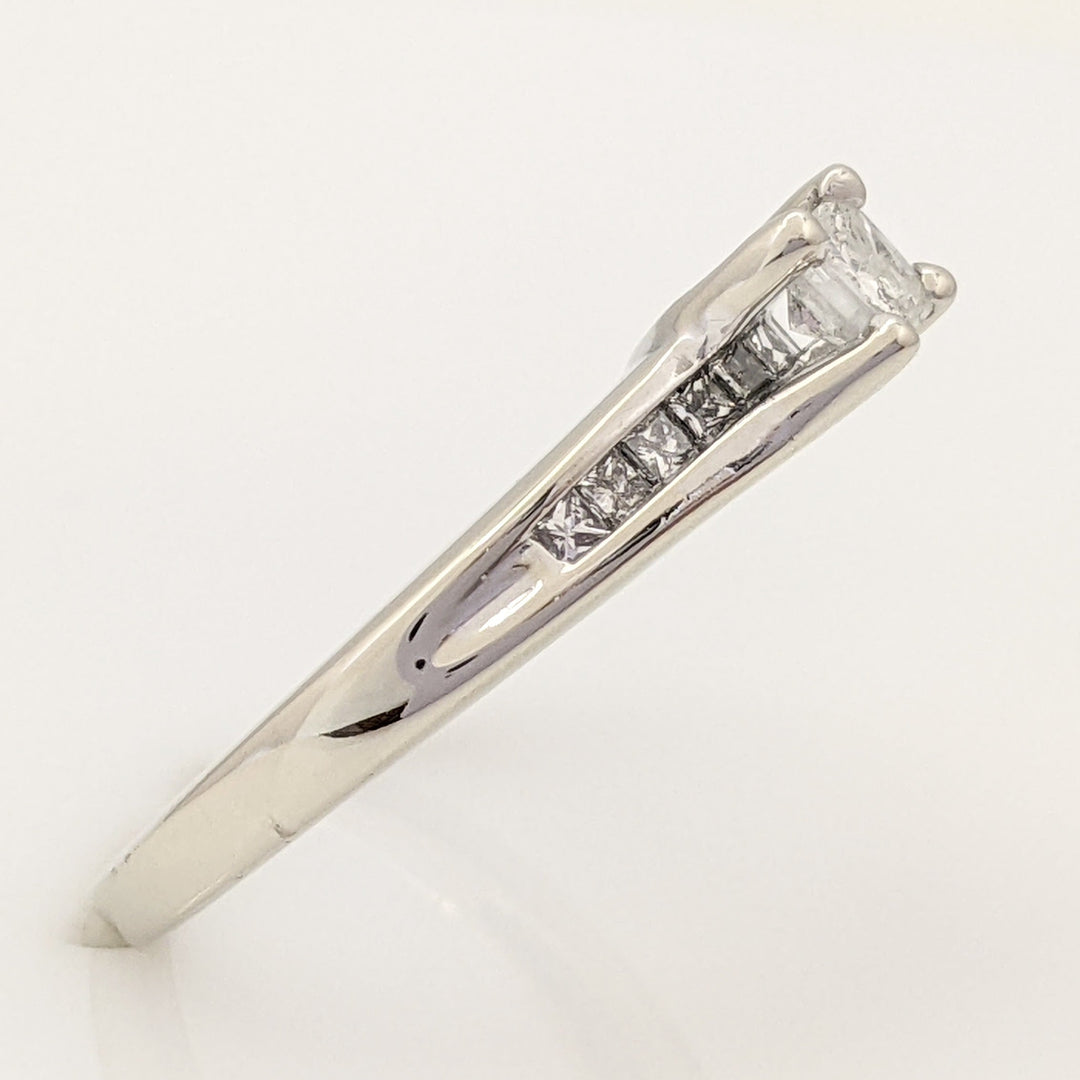 14K WHITE .55 CARAT TOTAL WEIGHT I1 G DIAMOND PRINCESS CUT (11) ESTATE RING 3.4 GRAMS